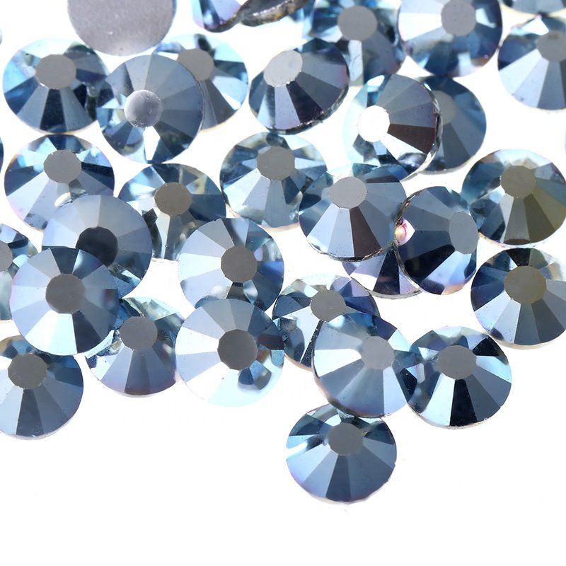 High quality Round AB Colorful Non Hotfix Flat back Glass rhinestones transparent Crystal rhinestones for mugs Nail Arts