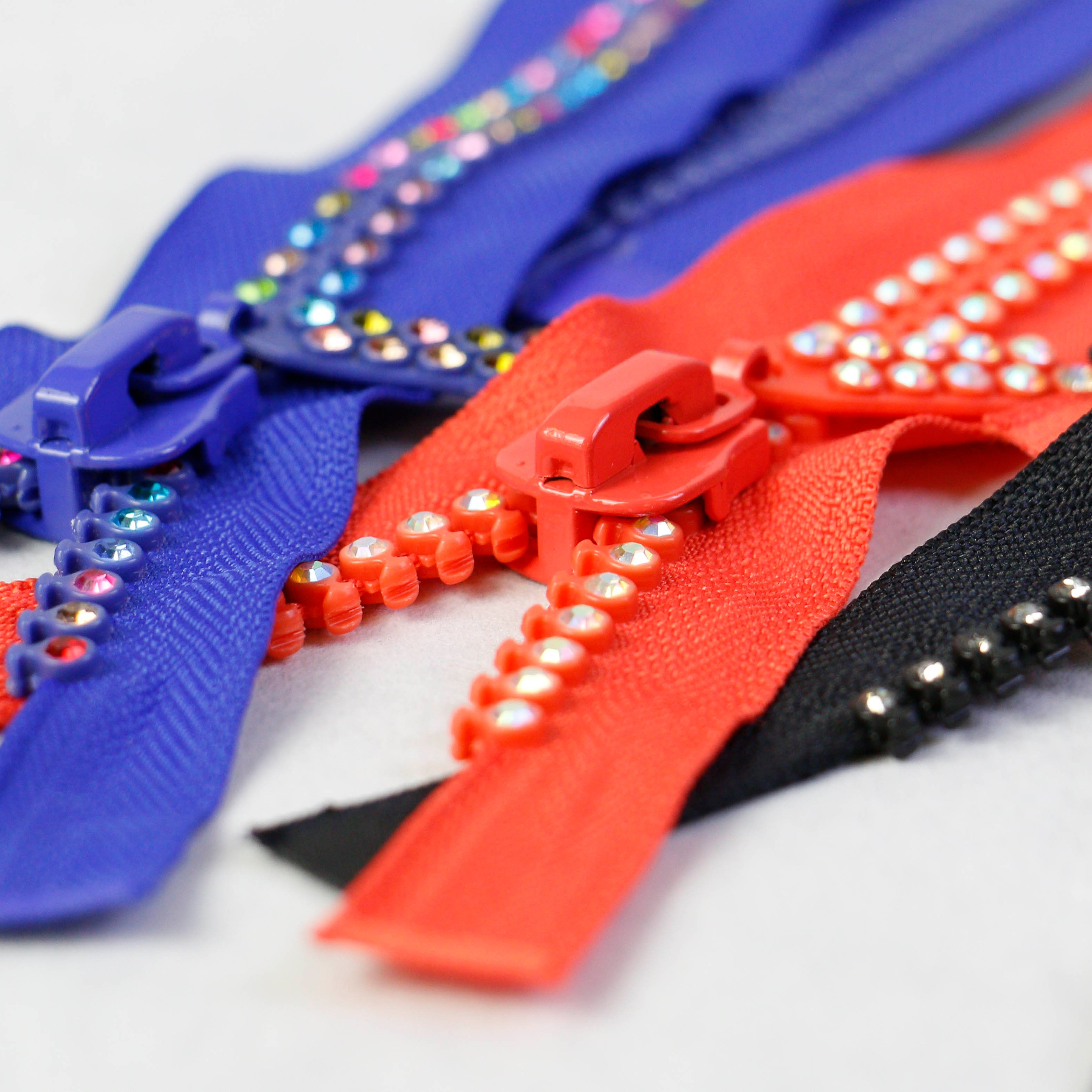 10#60Cm Rhinestone Zipper Ss10 Crystal Diamond Double Row Clothing Accessories Diamond Zipper