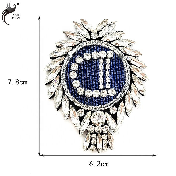 Rhinestone diamond beaded crystal patch rhinestone applique patches for clothing accessories