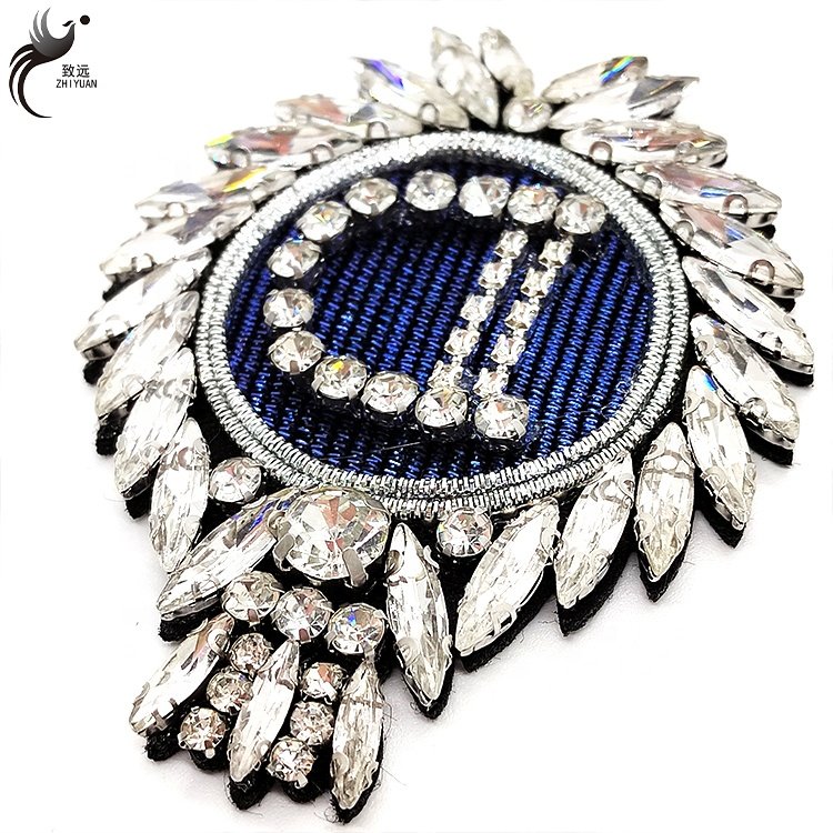 Rhinestone diamond beaded crystal patch rhinestone applique patches for clothing accessories