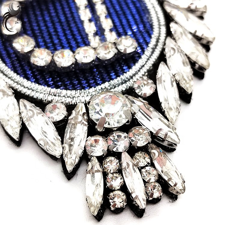 Rhinestone diamond beaded crystal patch rhinestone applique patches for clothing accessories