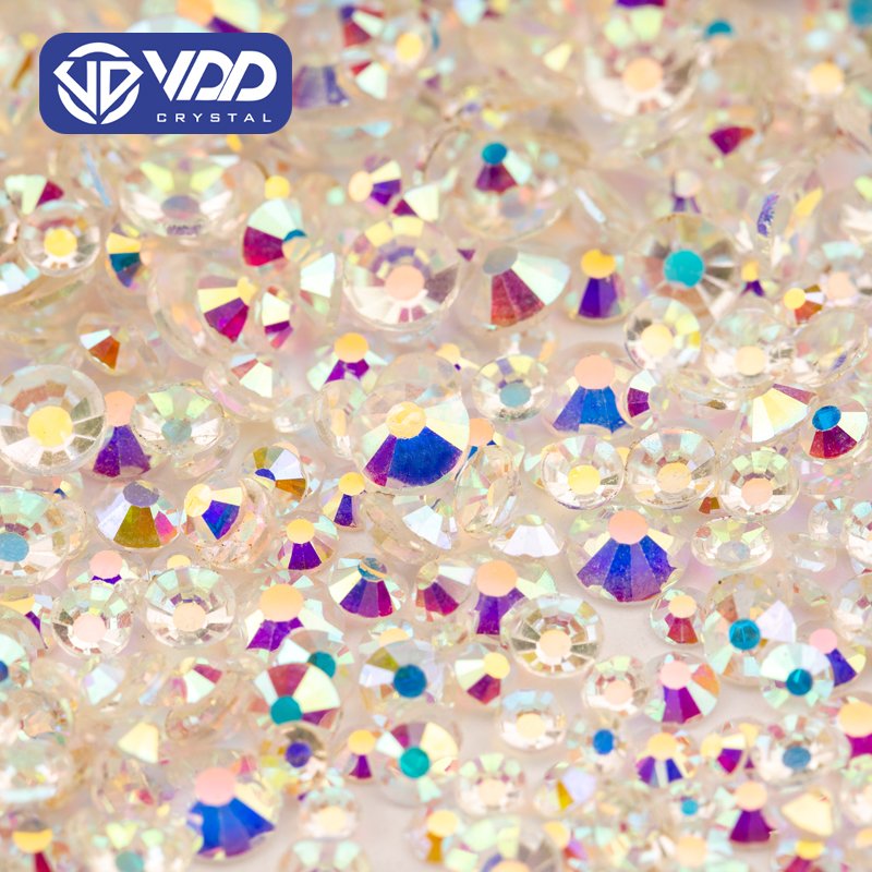 VDD 057 Transparent AB SS3-SS30 Glass Rhinestones Crystal Non Hotfix Flatback Strass Glitter Stones For DIY Nail Art Decorations