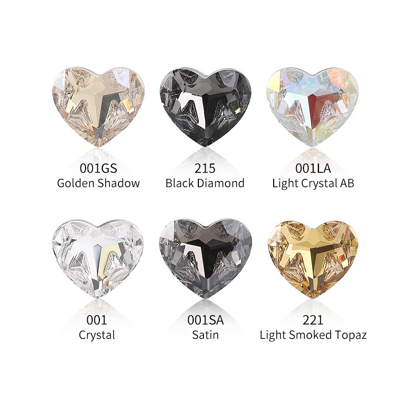 Xichuan New Design Heart Shape K9 Glass Beads Point Back Fancy Loose Rhinestone For Clothing Accessories Wedding Dress