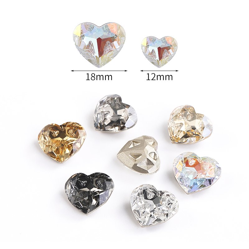 Xichuan New Design Heart Shape K9 Glass Beads Point Back Fancy Loose Rhinestone For Clothing Accessories Wedding Dress