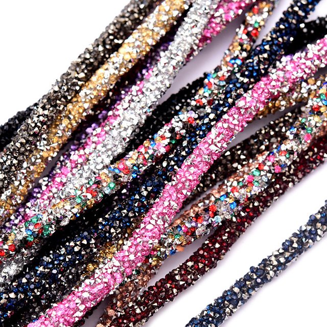 Wholesale 6mm Crystal Rhinestone Sandal Strass Strip Rhinestone Rope For Shoes Glass Customization Shoes Diamonds Straps