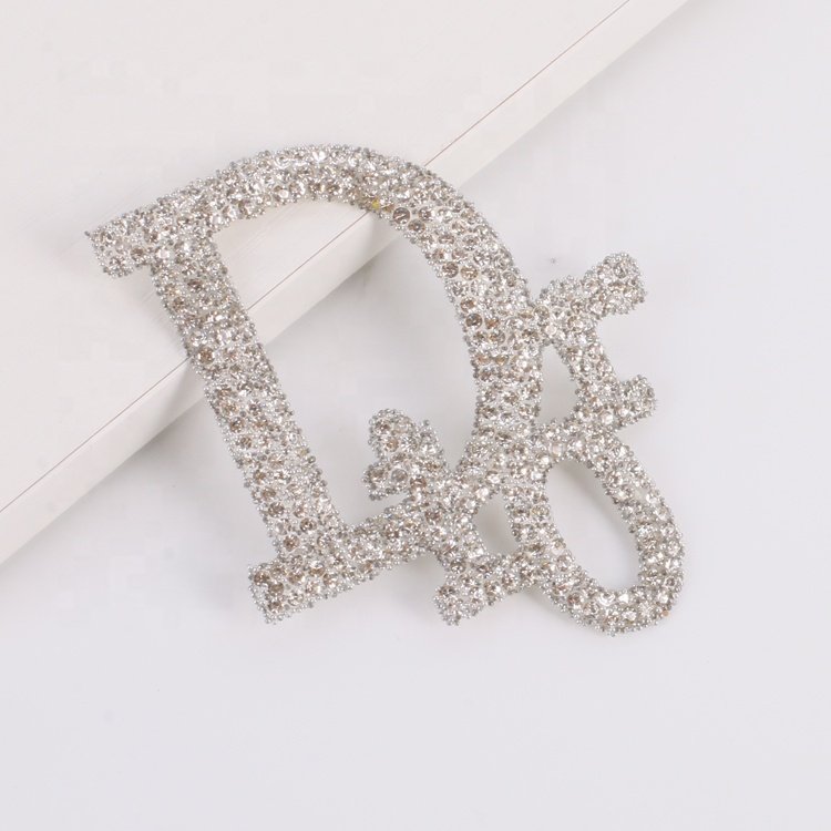 Accept custom hot Fix 3D Crystal Rhinestone Alphabet Decal patch