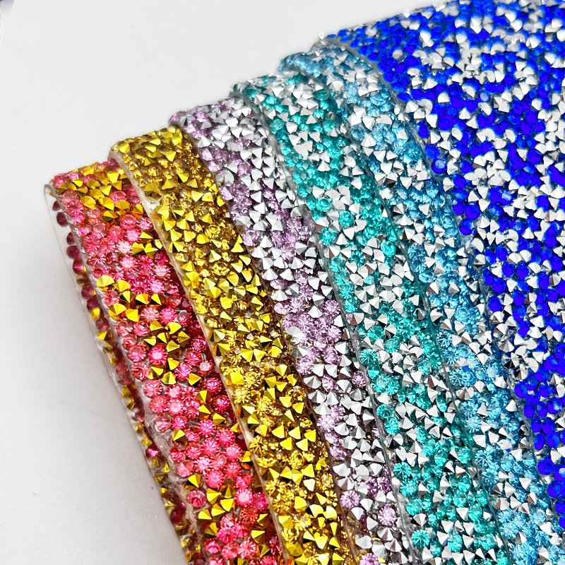 40*24cm Strass Crystal Resin Rhinestone Hotfix Pointback Rhinestone Mesh Sheet