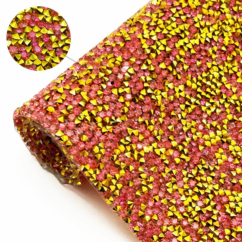 40*24cm Strass Crystal Resin Rhinestone Hotfix Pointback Rhinestone Mesh Sheet