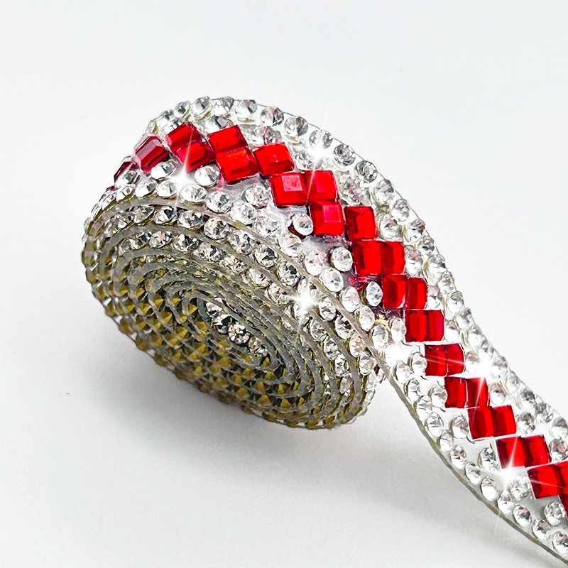 Glass Rhinestones Trim Applique Self Adhesive Ribbon Crystal Decorative Rhinestone Sheet Tape Diy For Crafts Clothing Bags
