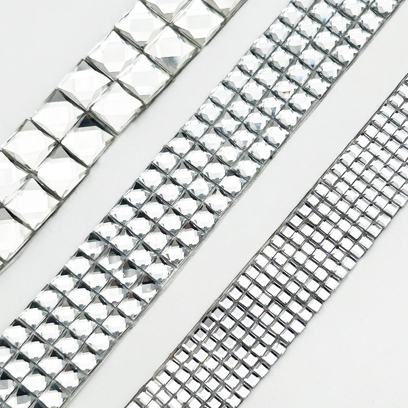 Glass Rhinestones Trim Applique Self Adhesive Ribbon Crystal Decorative Rhinestone Sheet Tape Diy For Crafts Clothing Bags
