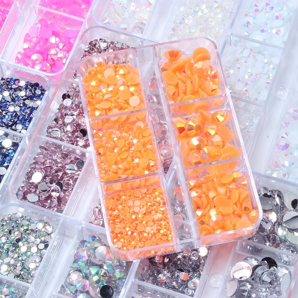 New Flat Back Round Bright Nail Resin Rhinestones Hairpin Clothing Accessories Parts Wholesale