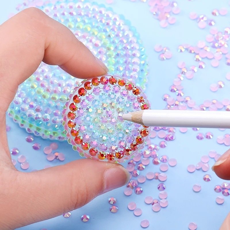 SS6-SS30 Wholesale Resin Rhinestones Non Hotfix Accessories Flat Back Round Shiny Crystal Nail Art Jelly Colors