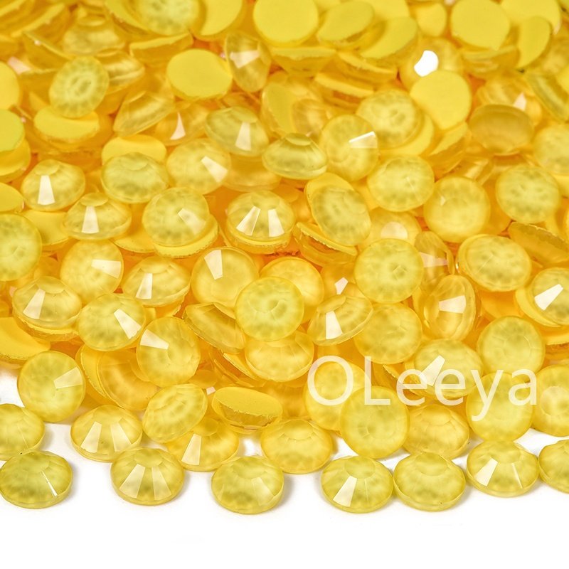 OLeeya Factory Bulk Rhinestones Yellow Colors Crystals Flat Back Non Hotfix Rhinestones Cold Fix For Garment Accessories