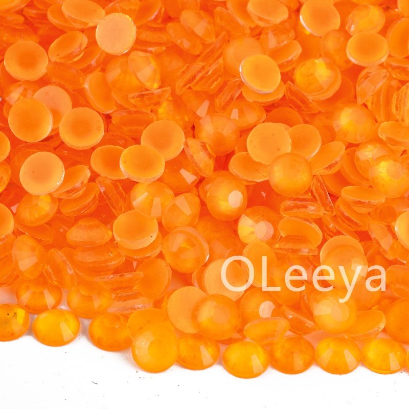 OLeeya Factory Bulk Rhinestones Yellow Colors Crystals Flat Back Non Hotfix Rhinestones Cold Fix For Garment Accessories