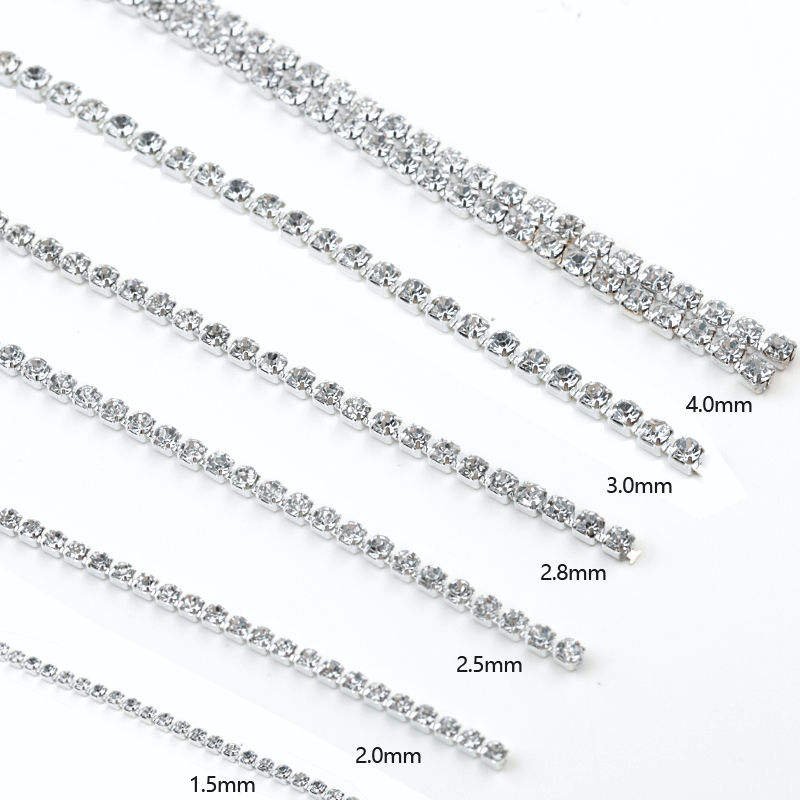 Hot Sales Rhinestone Brass Cup Chain SS6-SS12 Strass Setting Rhinestone Banding Gold AB Chaton Cup Chain