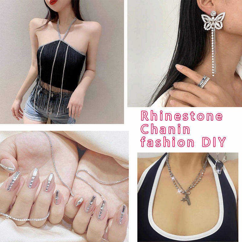 Hot Sales Rhinestone Brass Cup Chain SS6-SS12 Strass Setting Rhinestone Banding Gold AB Chaton Cup Chain