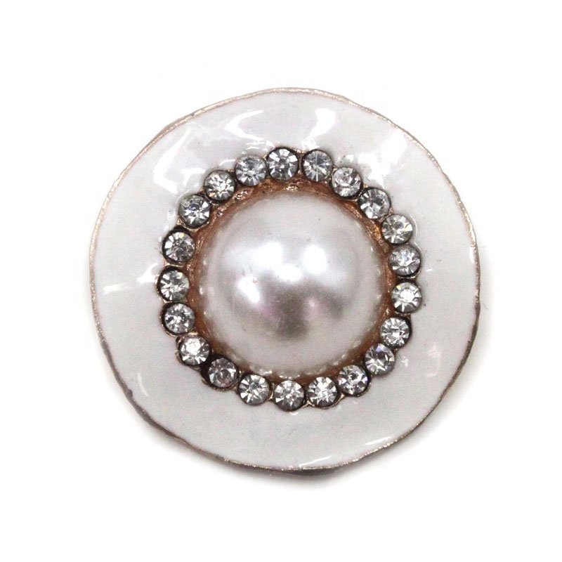 New design decorative rhinestone snowflake brooch buttons top metal button press shank button for shirt