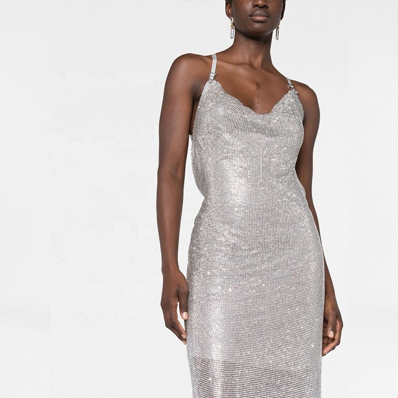 Luxury evening dresses 2023 crystal dress women rhinestone sexy backless ball gowns for women ladies