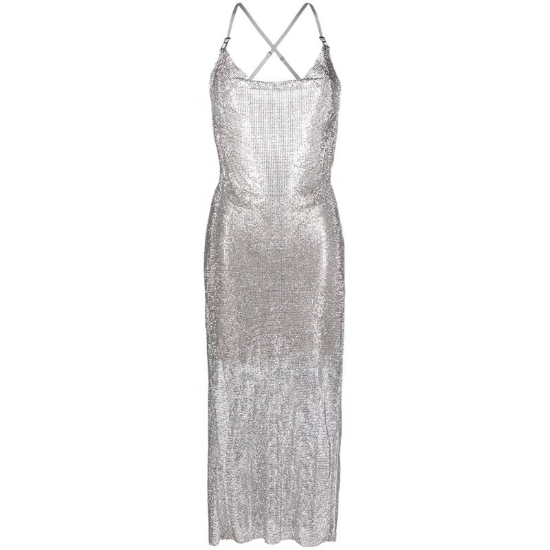 Luxury evening dresses 2023 crystal dress women rhinestone sexy backless ball gowns for women ladies