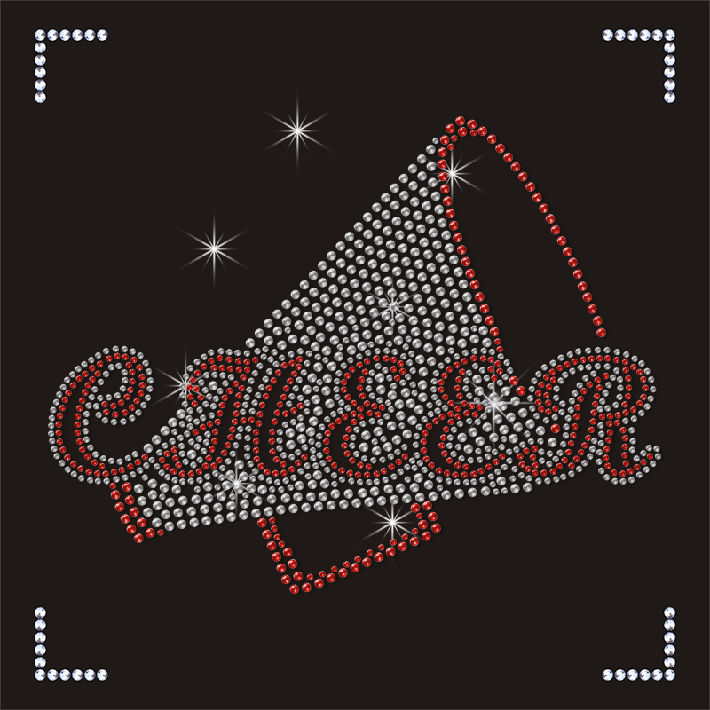 Hot Sale Custom Rhinestone Heat Transfer Glitter Designer Logo Leather and Fabric Glitter Rhinestone Heat Transfers