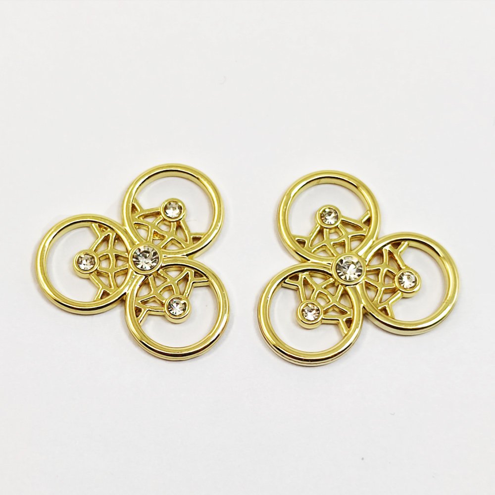 Heart buckles of swimwear hardware of rhinestone bikini connector