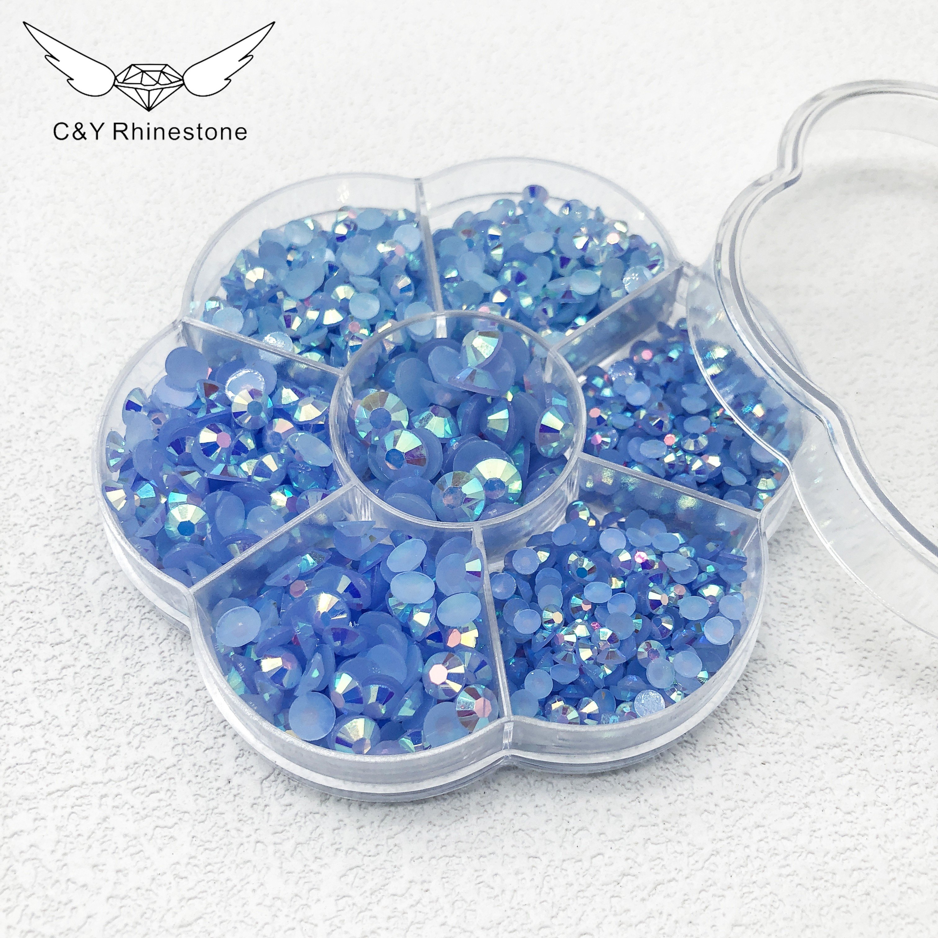 CY Wholesale Multi Size Color AB Non Hot Fix Flatback Stones Resin Jelly Rhinestones For Nail
