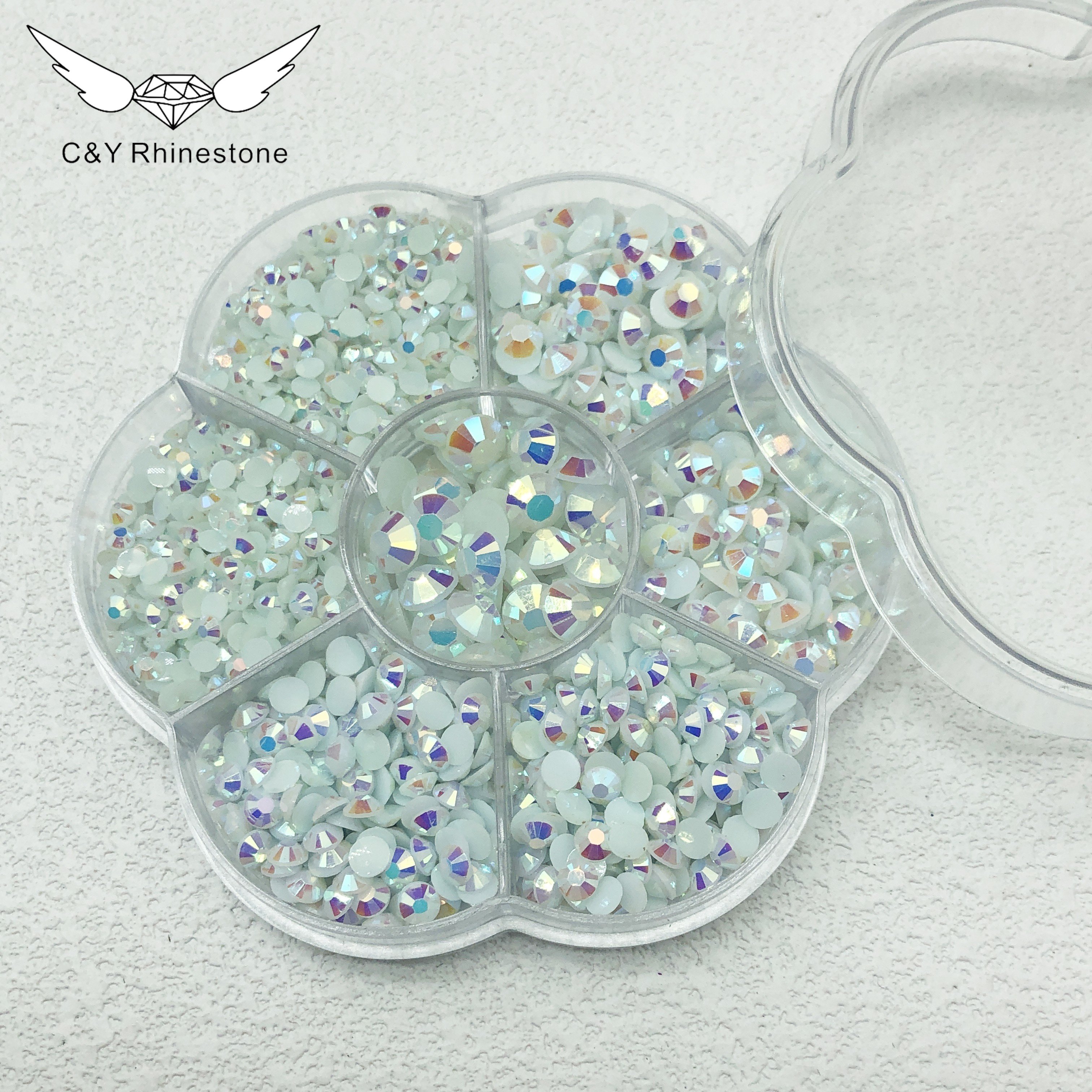 CY Wholesale Multi Size Color AB Non Hot Fix Flatback Stones Resin Jelly Rhinestones For Nail