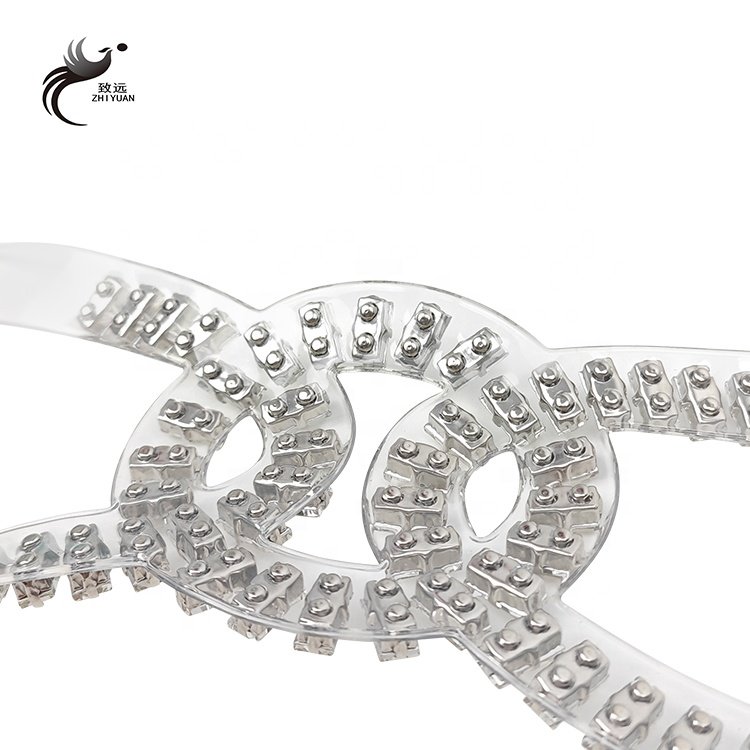 Shining sexy rhinestone crystal strap chain low heels beach rhinestone upper for ladies shoes