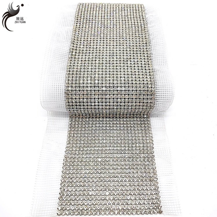 Hot selling 5mm24 row mesh drill transparent crystal hot repair rhinestone repair cut diy clothing accessories