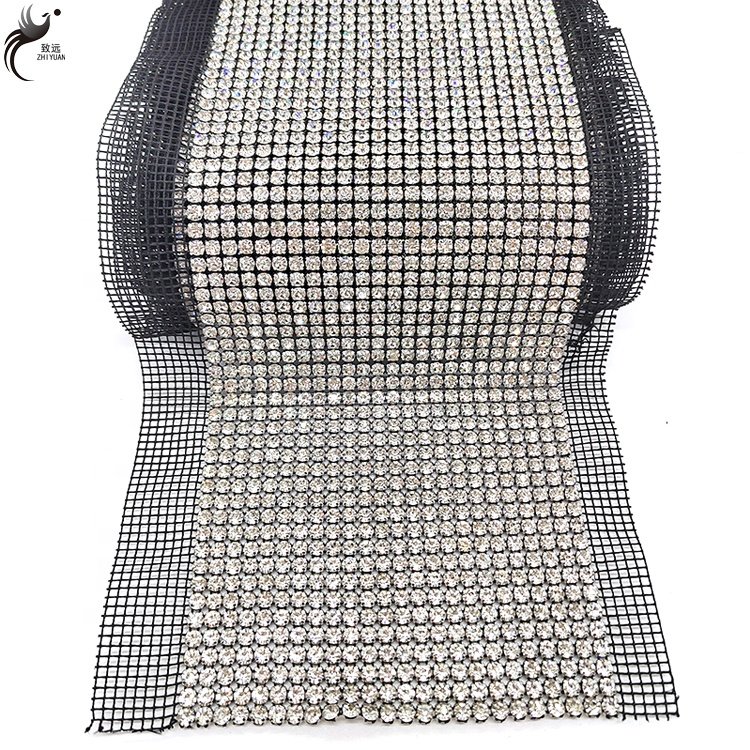 Hot selling 5mm24 row mesh drill transparent crystal hot repair rhinestone repair cut diy clothing accessories