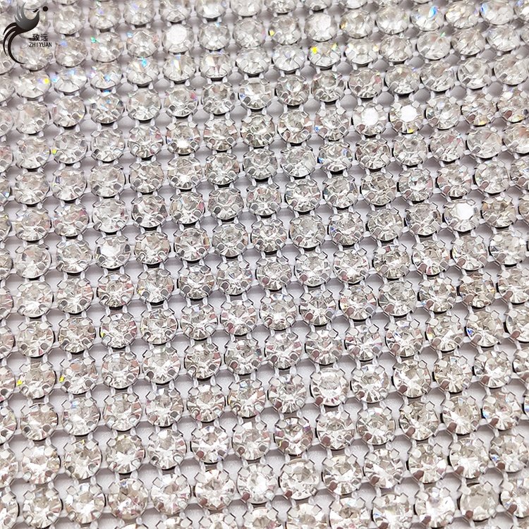 Hot selling 5mm24 row mesh drill transparent crystal hot repair rhinestone repair cut diy clothing accessories