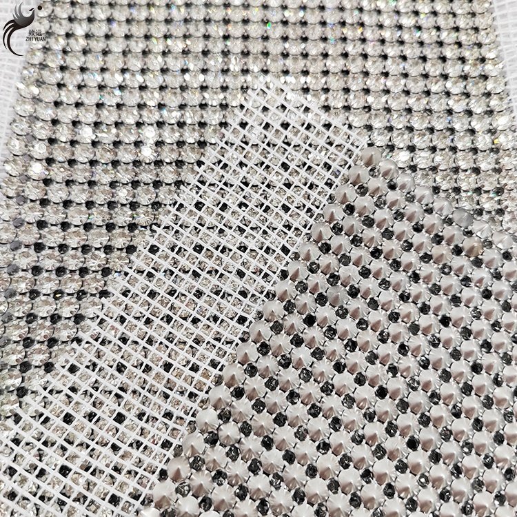 Hot selling 5mm24 row mesh drill transparent crystal hot repair rhinestone repair cut diy clothing accessories
