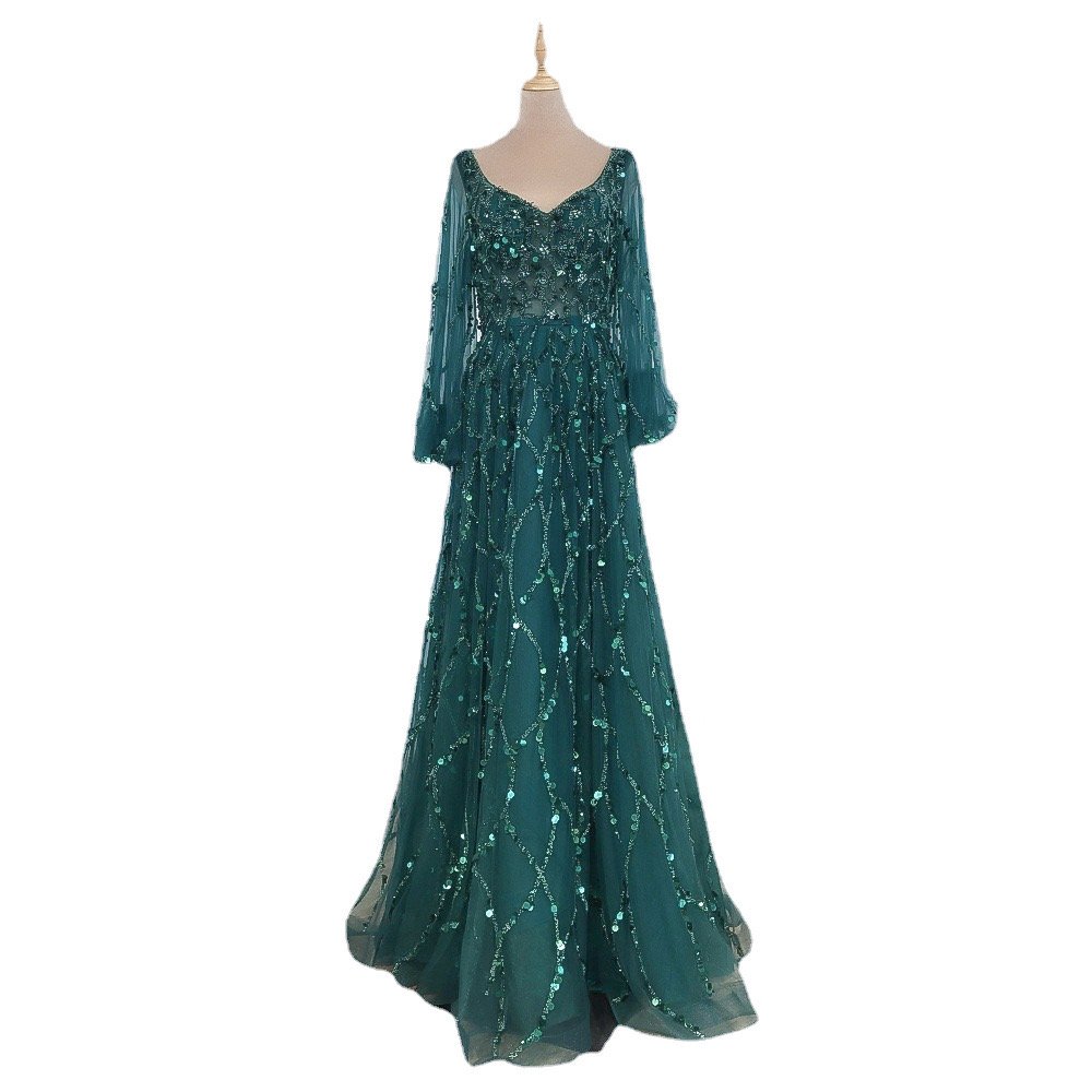 beautiful woman long flower gown Women's New Temperament Banquet Long Dress party evening girl Elegant dress evening party dress