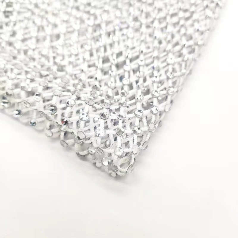 Rhinestones Stretch Elastic Net Trim Crystal AB Rhinestone mesh fabric