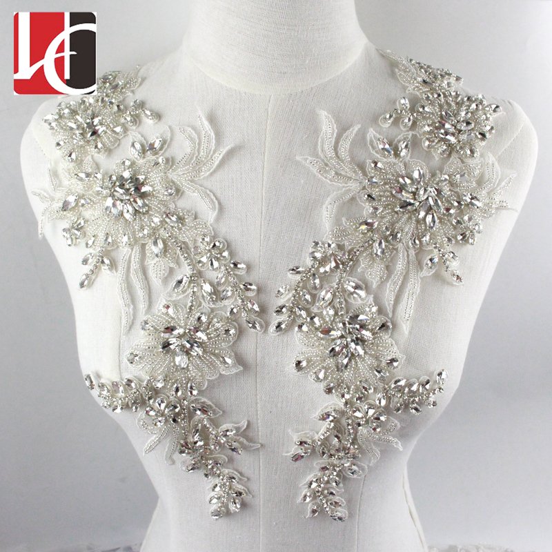 HC-3737 Hechun wholesale 2018 crystal fashion rhinestone applique for wedding dress