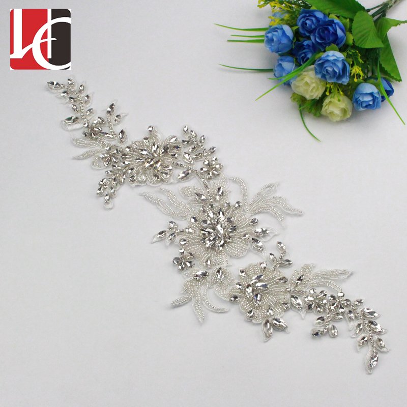 HC-3737 Hechun wholesale 2018 crystal fashion rhinestone applique for wedding dress