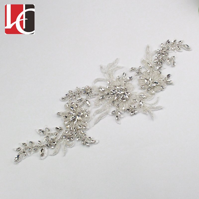 HC-3737 Hechun wholesale 2018 crystal fashion rhinestone applique for wedding dress