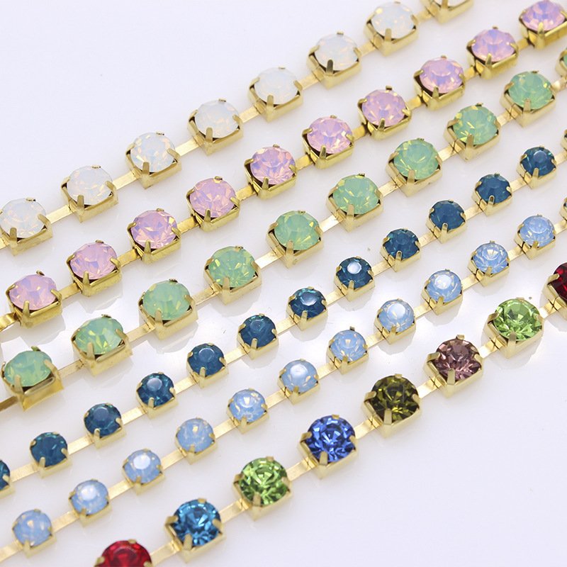 6mm Rhinestone Cup Chain in Roll Cup Chain Rhinestone Trimming For Garment Decoration