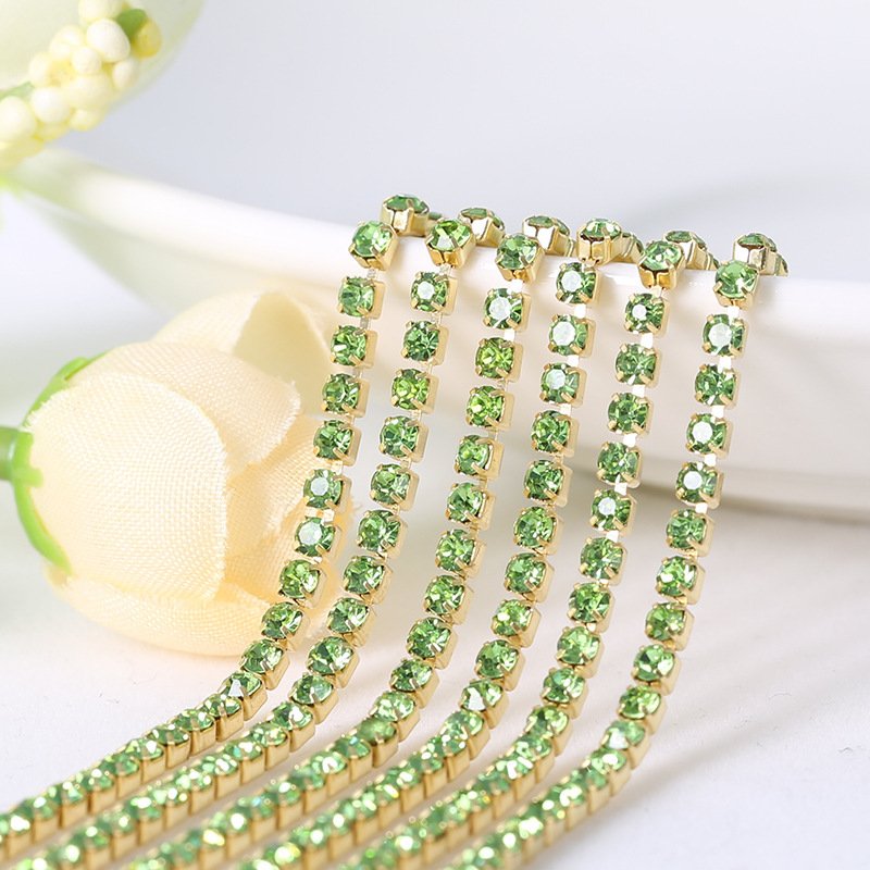 6mm Rhinestone Cup Chain in Roll Cup Chain Rhinestone Trimming For Garment Decoration
