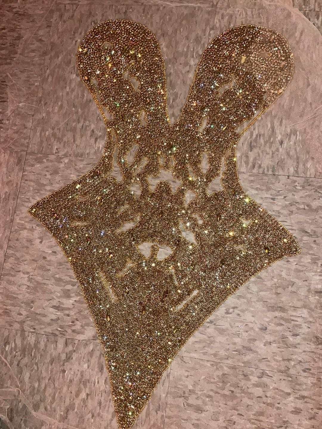WDP-432 Keering Newest Silver Rhinestone Bodice Appliques Handmade Bodice Applique Luxury Crystal Applique For Ball