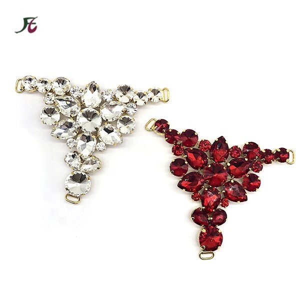 Chinese wholesale fancy T shape rhinestones shoe chain shoe decorations for women sandals