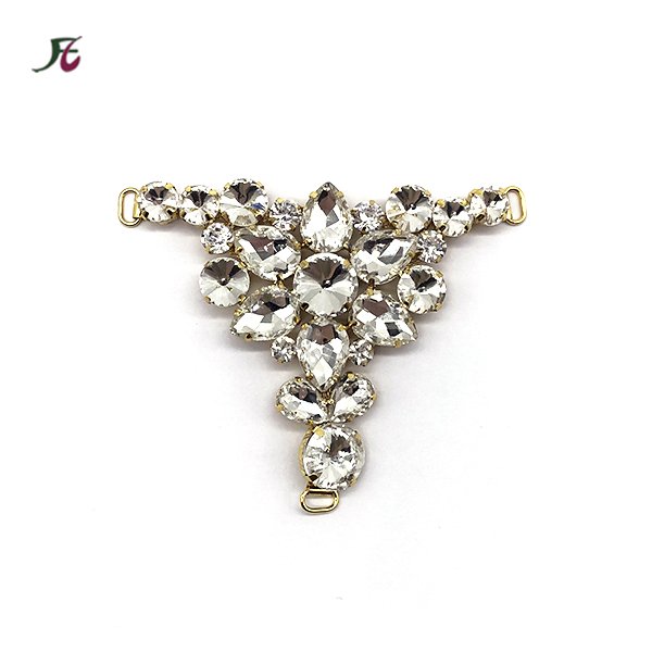 Chinese wholesale fancy T shape rhinestones shoe chain shoe decorations for women sandals