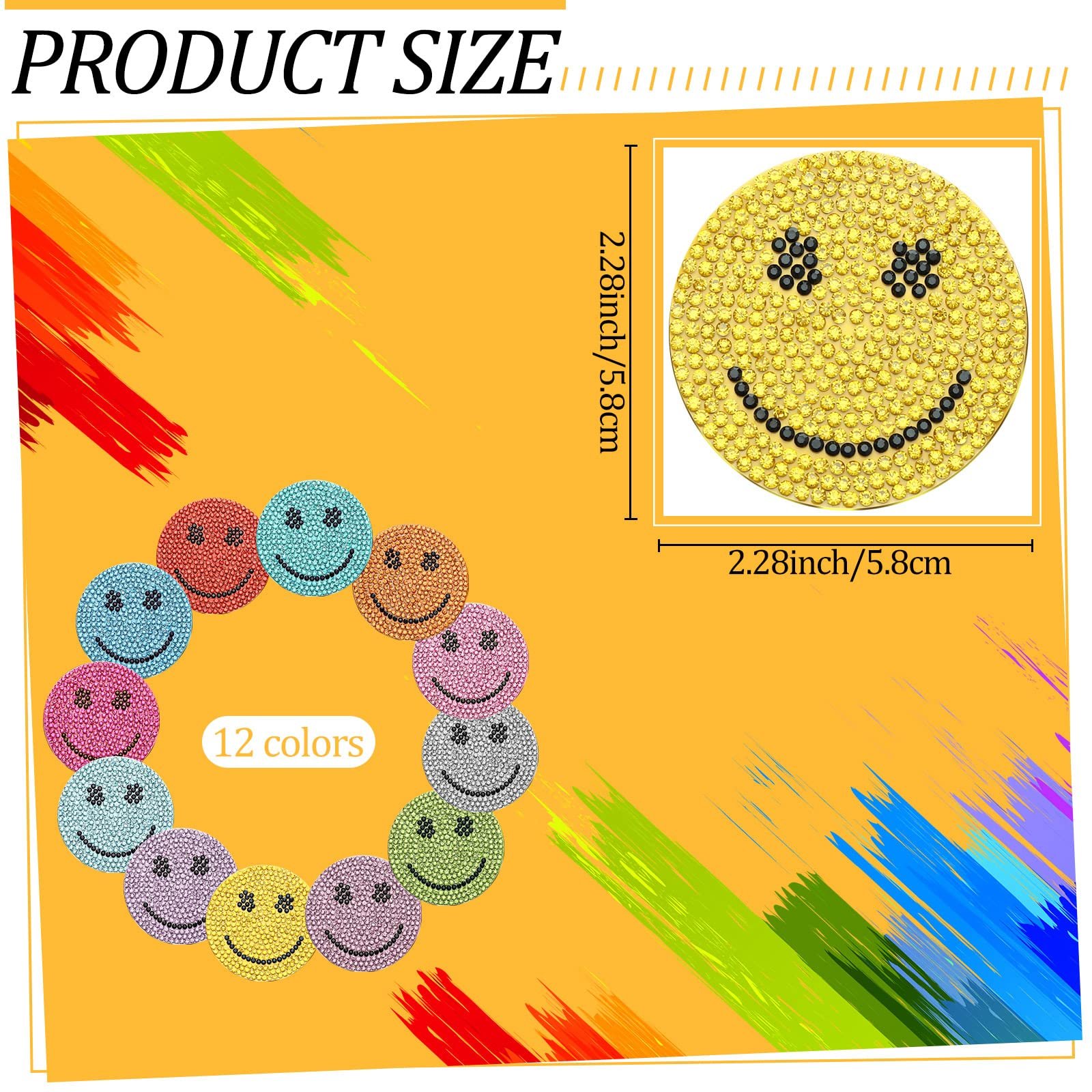 Luxury design pearls sequins rhinestone applique iron on patch glitter smiley face patches