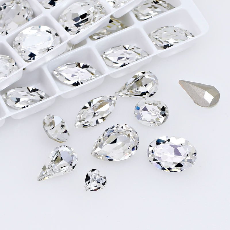 Dongzhou Crystal Fancy Stone K9 Glass rhinestones Wholesale Oval Rivoli Chaton Cushion Crystal Beads For Jewelry Diy Accessories