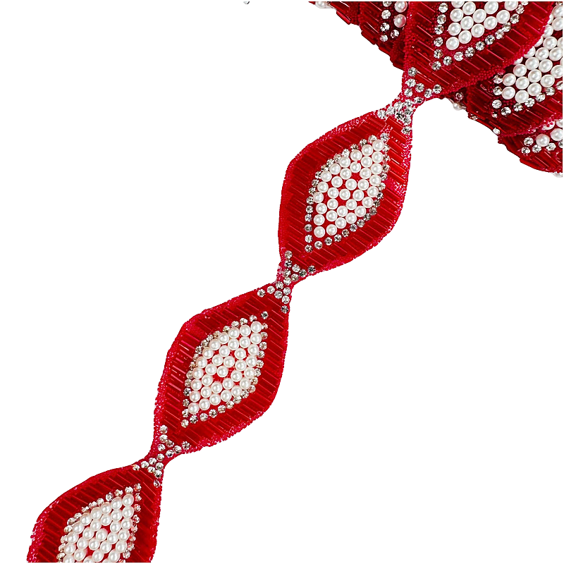 New Rhinestone Beaded Lace Ribbon Heat Repair Decoration Dress Wedding Dress Accessories