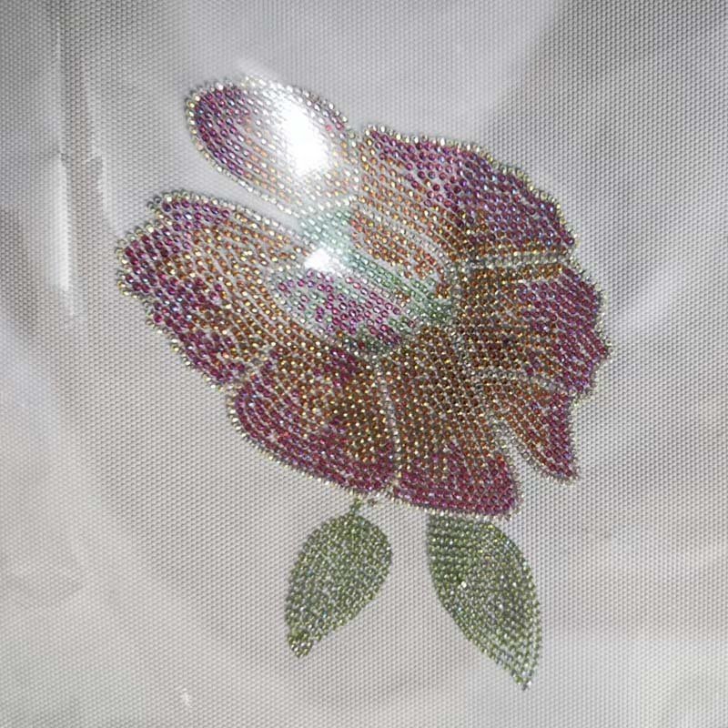 Custom Rhinestone Heat Transfer Template Pattern Iron On Transfer Flower Design Hotfix Rhinestone Template Pattern For Clothes