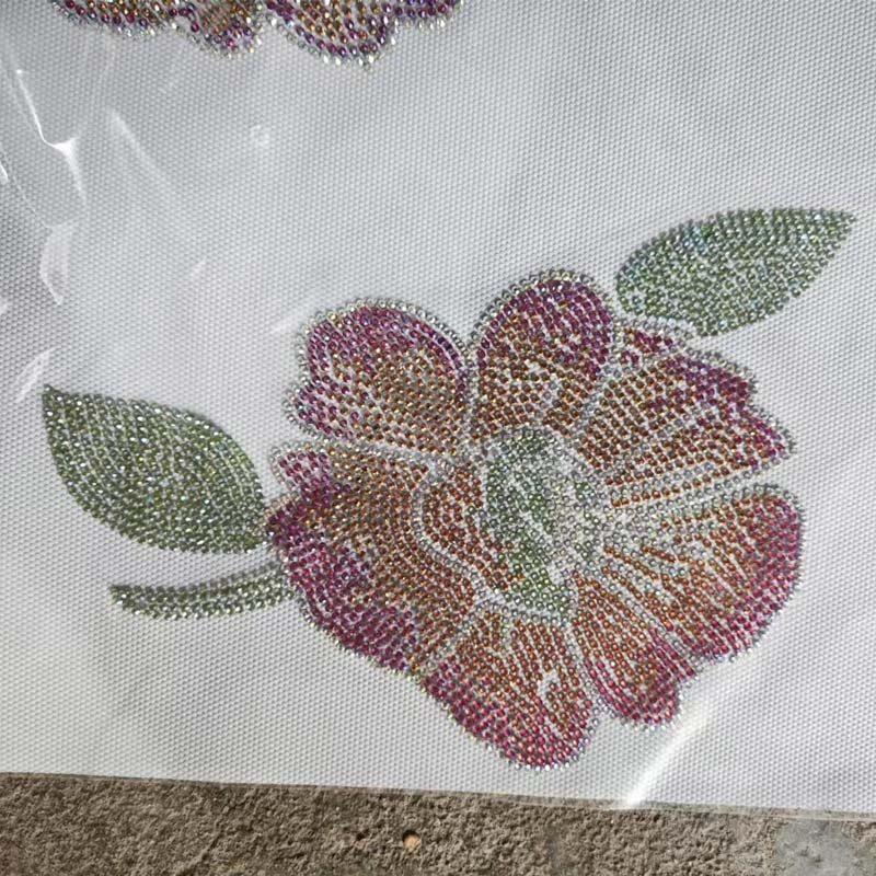 Custom Rhinestone Heat Transfer Template Pattern Iron On Transfer Flower Design Hotfix Rhinestone Template Pattern For Clothes