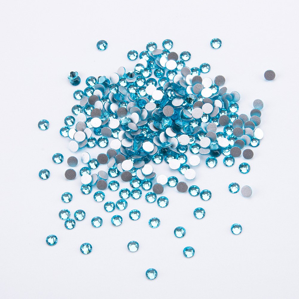 Yantuo SS34 7mm Non-Hot Fix round Crystal Rhinestones Blue Flatback rhinestones cristal Stone, for christmas decoration