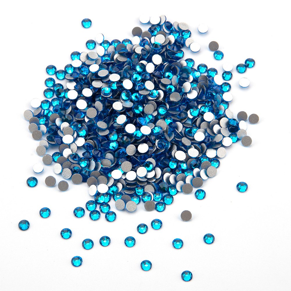 Yantuo SS34 7mm Non-Hot Fix round Crystal Rhinestones Blue Flatback rhinestones cristal Stone, for christmas decoration