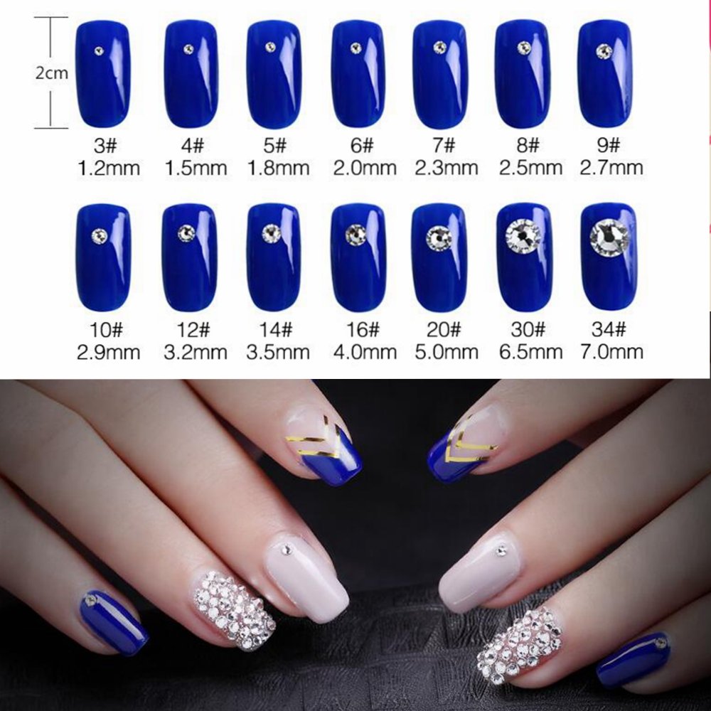 Honor of crystal 350pcs 5Gram Blue/Green/Pink/White Opal 3D Crystal Nails Art Rhinestone,Flatback Glass Nail art Decoration Stone